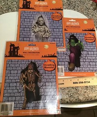 New Halloween Invading Monster Skeleton, Mummy, Frankenstein Wall Decoration