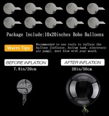 20 Inch Bobo Balloons Bubble Balloons, 10 Pcs Clear Bobo Balloon, Large Trans…