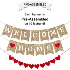 Gold Welcome Home Banner – Fully Assembled and Ready to