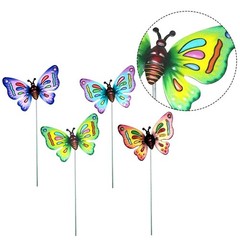 4x Colourful Butterfly Garden Stake Decor Garden Art Ornament Outdoor Decoration