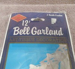 Vtg Beistle Honeycomb Bells Tissue Garland 12′ Wedding Party Baby Shower NOS