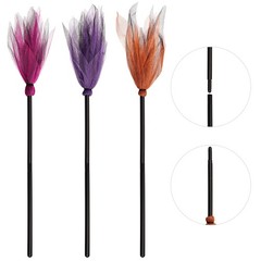 3 Pcs Halloween Witch Broom Plastic Witch Broomstick Kids Cosplay Props