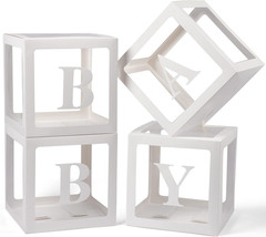 Baby Boxes With Letters 4 Transparent Balloon For Gender Reveal Birthday Wedding