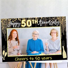 LaVenty 50th Golden Wedding Anniversary Party Photo Booth Props & Decoration