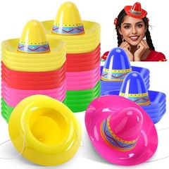 Mini Mexican Plastic Sombreros Cinco De Mayo Top Hat Accessories Decoration