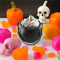 2/6/12PCS Mini Witch Cauldron Pots with Handle Halloween Candy Bowl Holders