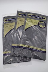 Lot of 3 Black Plastic Tablecloth 54″x108″ Rectangle Party Halloween