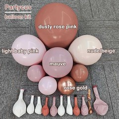 Dusty Rose Pink Balloon Arch Kit Double Mauve Light Pink Matte Blush Nude Boh…