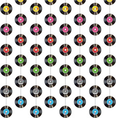 8 Pieces Rock and Roll Party Decorations Retro Record Paper Garlands Vintage The