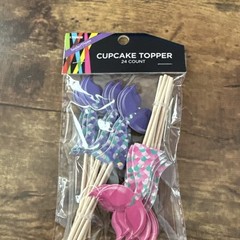 NEW 24 Count Mermaid Tails Pink Purple Cupcake Toppers 2 Designs