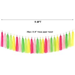 Hawaiian-Themed Pool Party-Decorations Tassel Garland – 25pcs Tropical Jungle…