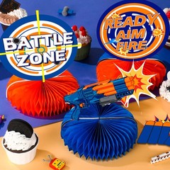 Dart War Honeycomb Centerpieces Dart War Party Decorations Gun Table Supplies