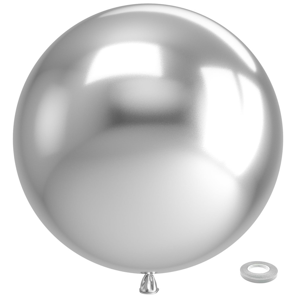 Metallic Silver Giant Balloons 36 Inch 8 Pack Jumbo Chrome Silver Balloons L…