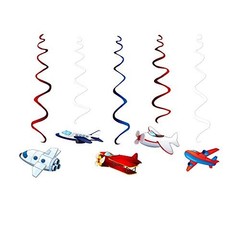 30Pack Airplane Hanging Swirls Fly Flight Ceiling Streamer Birthday Party