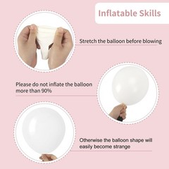 White Balloons 129pcs Different Sizes 18 12 10 5 Inch for Garland Arch, Latex…