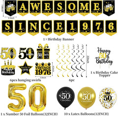 50Th Birthday Decorations for Men Women, 32PCS Back in 1976 Birthday Party Suppl