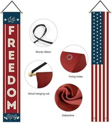 Patriotic Outdoor Decor Set with Flags and Banners for National Holidays
