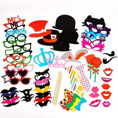 Joyin Toy Photo Booth Props 66 Pieces，Multicolor Kit for Graduation Wedding Part