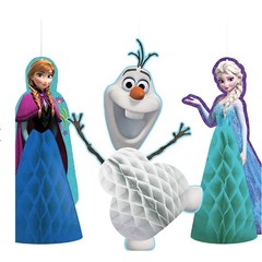 Disney Frozen Honeycomb Decorations Birthday Party Decor 3 Pieces New
