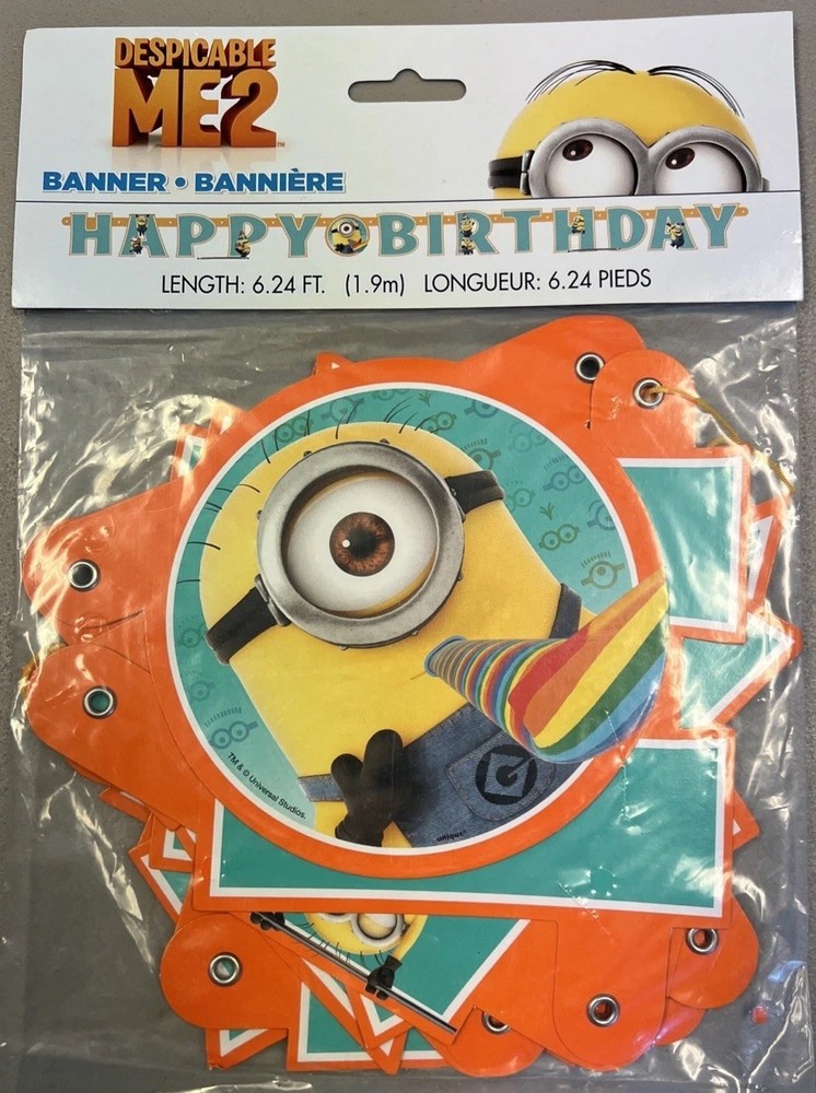 Despicable Me 2 Happy Birthday Letters Banner 6.24’ Long Minions