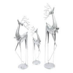 3PCS Deer Statues Modern Deer Figurines Freestanding Deer Ornaments