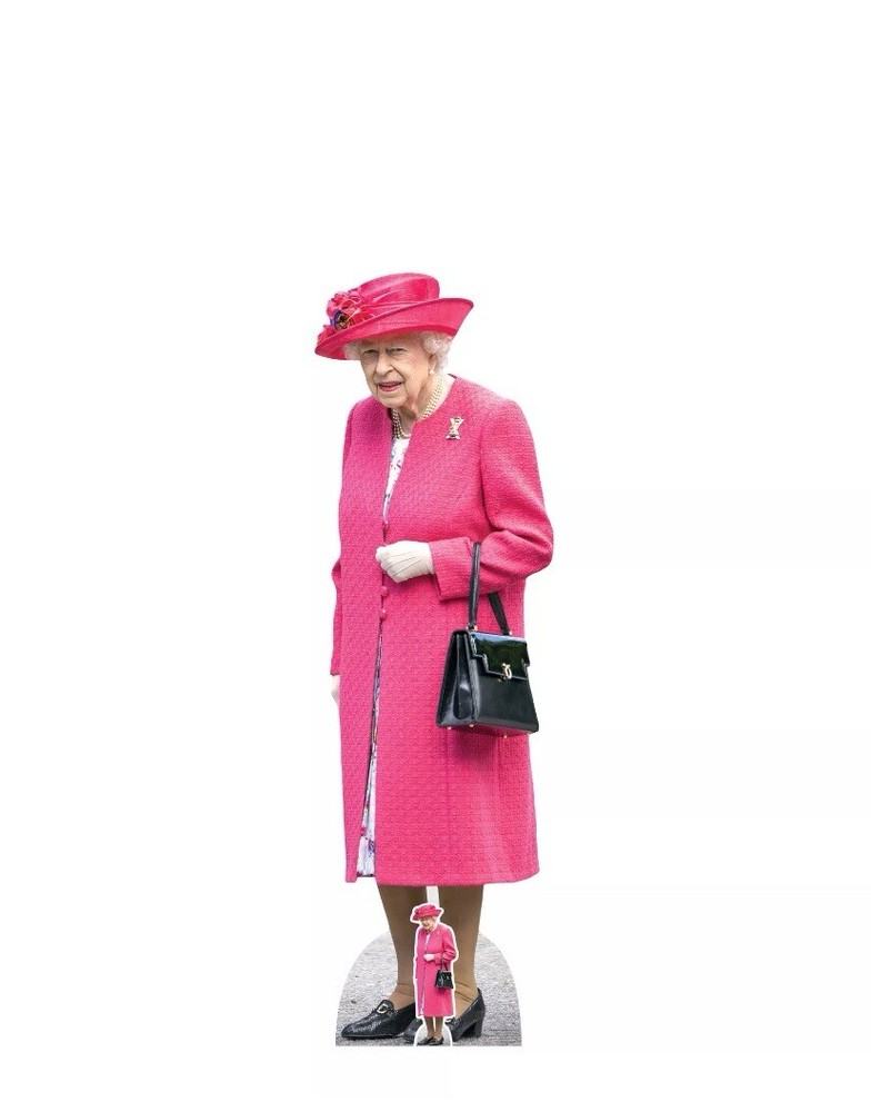 Queen Elizabeth II Pink Dress Life-size Celebrity Cardboard Cutout (163x50cm)