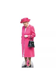 Queen Elizabeth II Pink Dress Life-size Celebrity Cardboard Cutout (163x50cm)