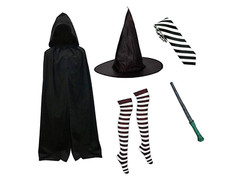 Mildred Hubble Witch Costume Set 5 Piece Complete Outfit Halloween Fancy Dress
