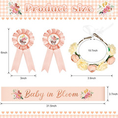 Baby in Bloom Baby Shower Decorations Mom to Be Sash and Dad to Be Pin Flower Cr