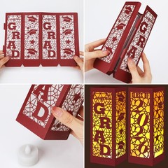 6 PCS Class Of 2026 Graduation Lanterns Table Centerpieces Box Chestnut Props