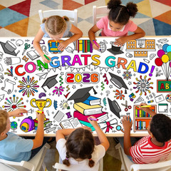 Graduation Coloring Tablecloth/Poster, Kindergarten Graduation Gifts, 72″ X 30″