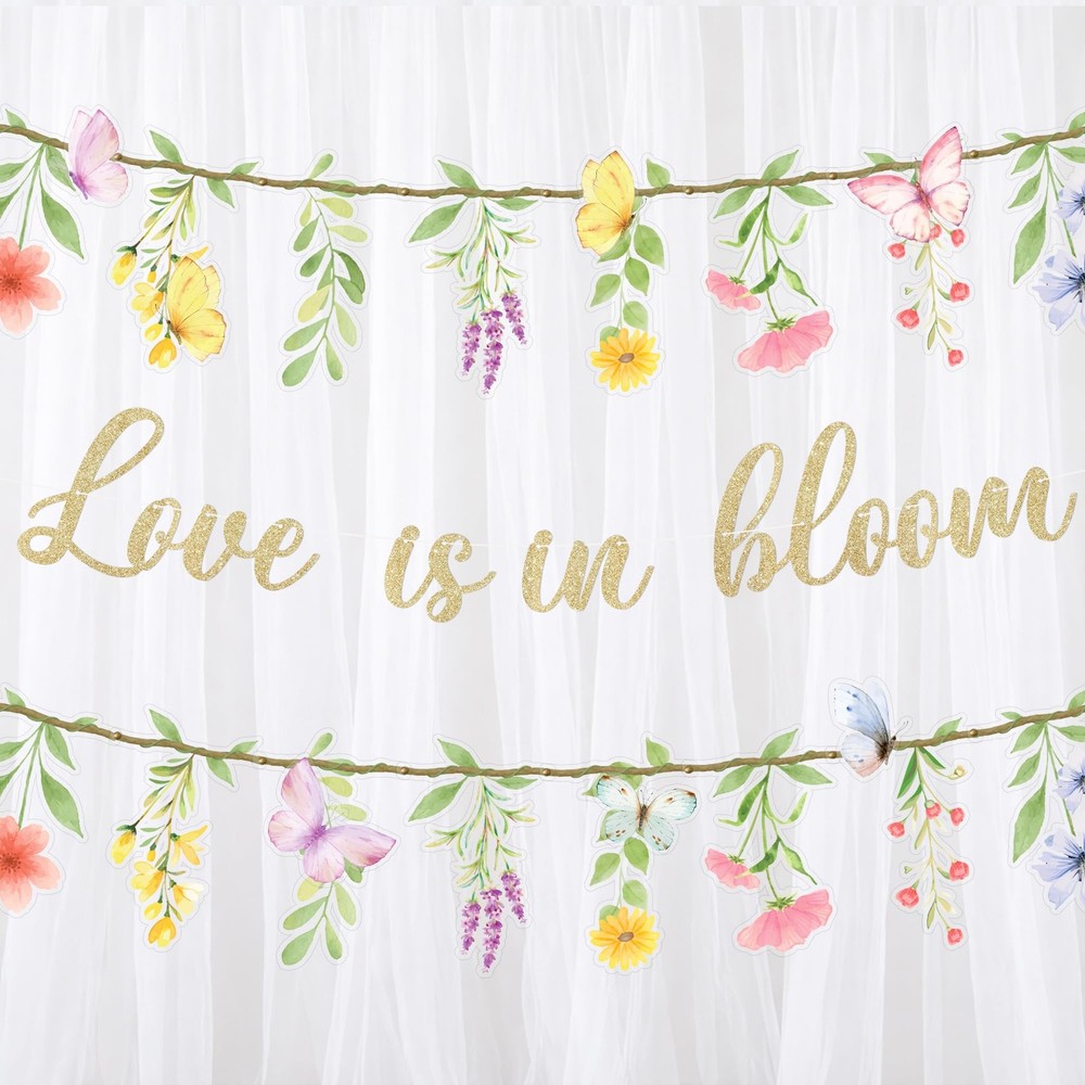 Love is in Bloom Bridal Shower Decorations, Wildflower Floral Flower Bridal S…