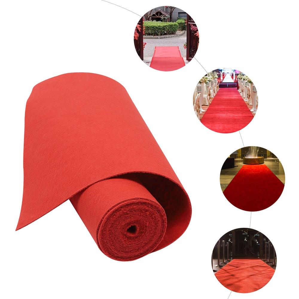 3??33Ft Red Carpet Runner Thickened Non-slip Runway Rug for Weddings Parties US