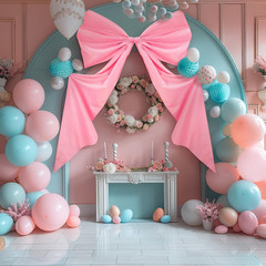 Big Wall Bow Decorations 39 X 72 Inch Giant Birthday Party Decor Ribbon Hanging