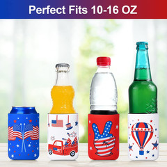 4Th of July Decorations, 12 PCS Can Cooler Sleeves for Independence Day Accessor
