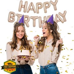 TONIFUL Caramel Happy Birthday Balloons Banner