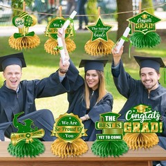 Green and Gold Graduation Decorations 2026,12pcs Green Graduation Table Decorati