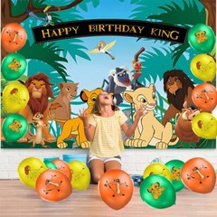 Simba The King Lion Party Supplies Set Plates Balloons Cake Topper Banner