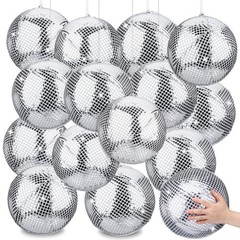 Inflatable Disco Ball Decor – 4 Set Large Beach Ball Hanging Mirror Party Suppli