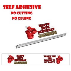 BOXING BIRTHDAY DECORATION INVITE STICKER BANNER WELCOME SIGN DRINK WRAP PAPER