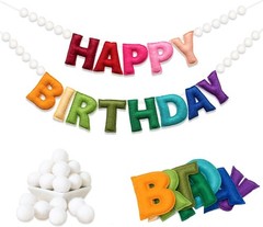 Wool Felt Rainbow Birthday Garland – Perfect for Memorable Celebrations