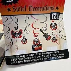 Rock & Roll Birthday Decorations, Banner Kit- Heavy metal Skull & Crossbones