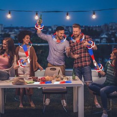 Fourth of July Glow Sticks – 100 PCS Red White Blue Party Favors for Kids