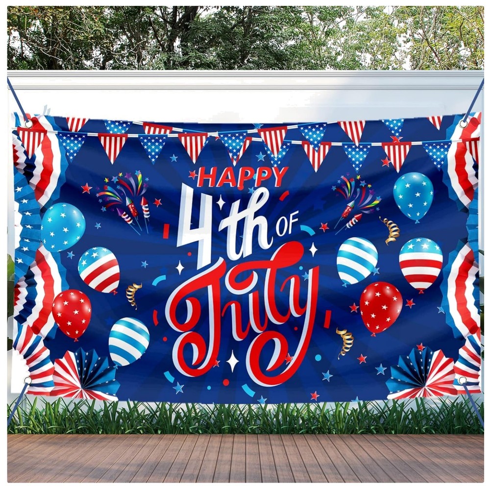 Extra Large 71×44 Patriotic Banner – 4th of July Outdoor Decoration & Background