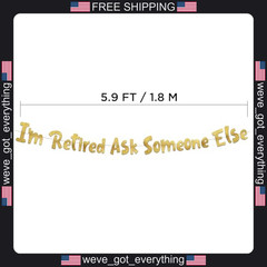 Retirement Banner Gold Glitter Pre-Strung Party Decor