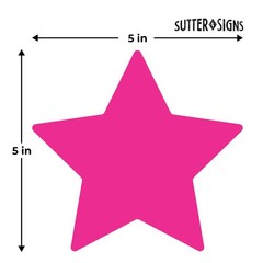 Large Star Paper Cutouts 5 Inch Classroom Bulletin Board Shapes 54 PCS
