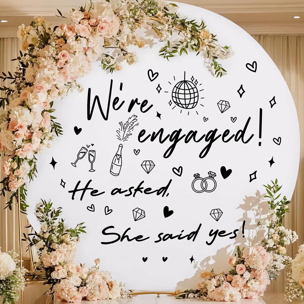 Engagement Party Decal We are Engaged Sign Decals He Asked She Said Yes Ballo…