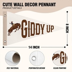 Cowboys Western Nursery Decor Boy, Giddy Up Felt Pennant Banner Flags, Retro …