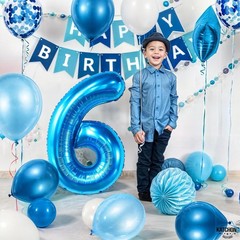 KatchOn, Giant Blue Number 6 Balloon – 40 Inch | 6th Birthday Decorations for