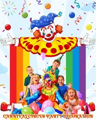 Mindsoft 3 Pcs Carnival Circus Party Decorations Circus Clown Birthday Decor Doo